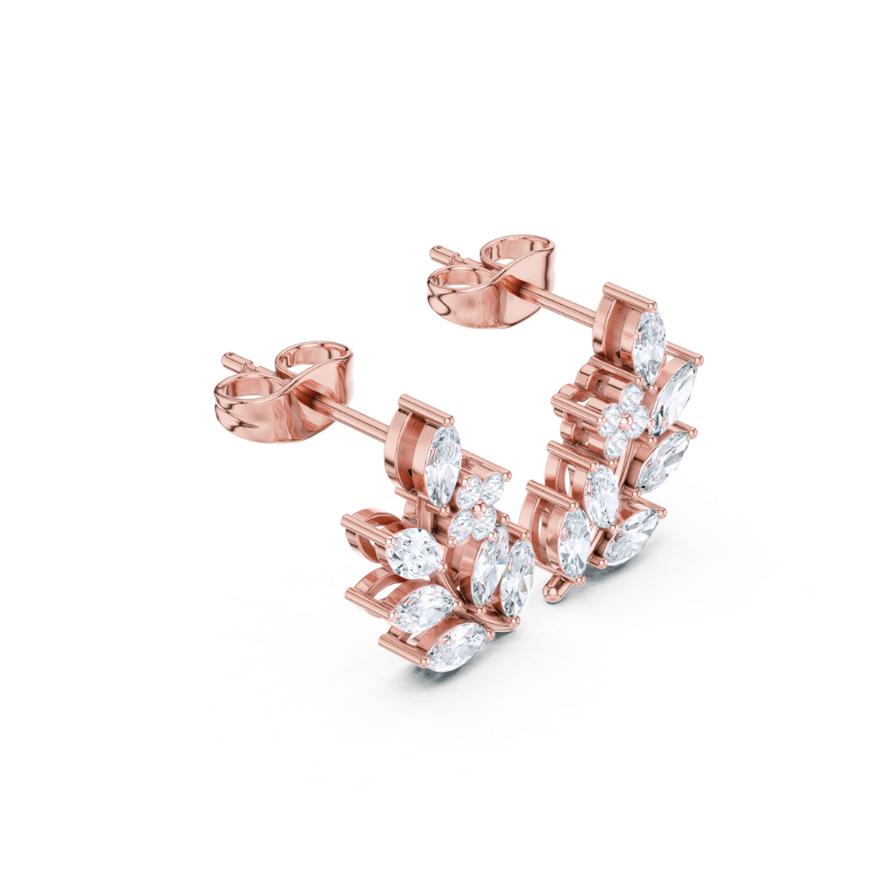 Marquise Blossom Vine Diamond Earrings