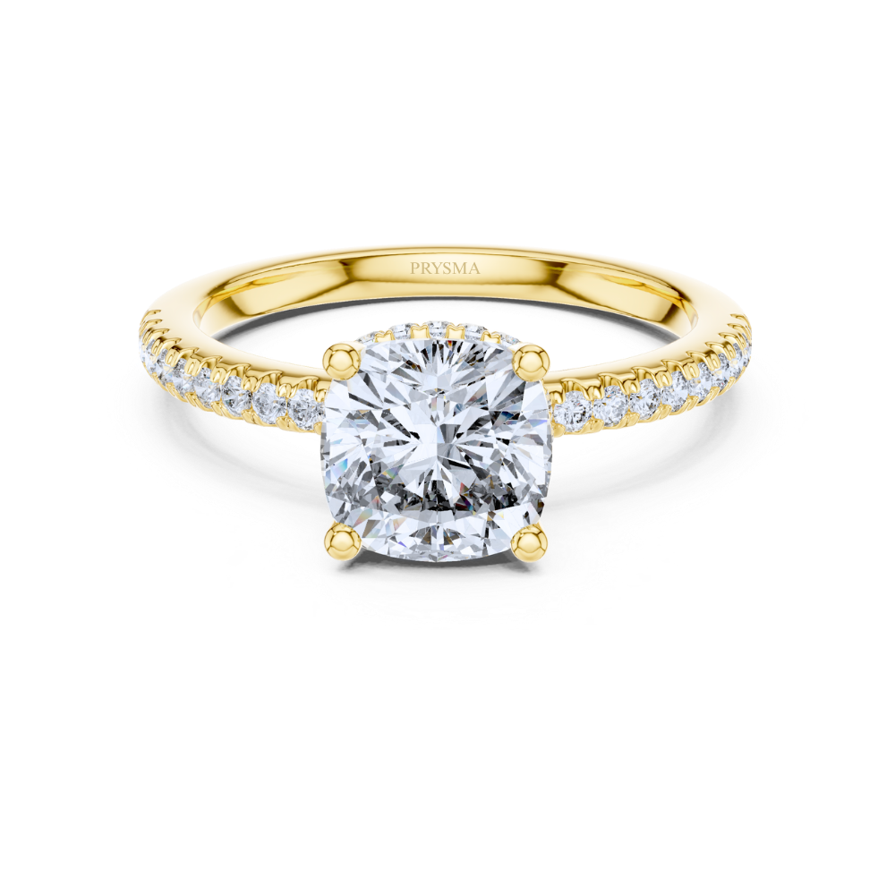 Radiant Cushion-Cut Diamond Ring with Pavé Ring