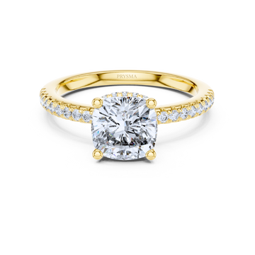 Radiant Cushion-Cut Diamond Ring with Pavé Ring