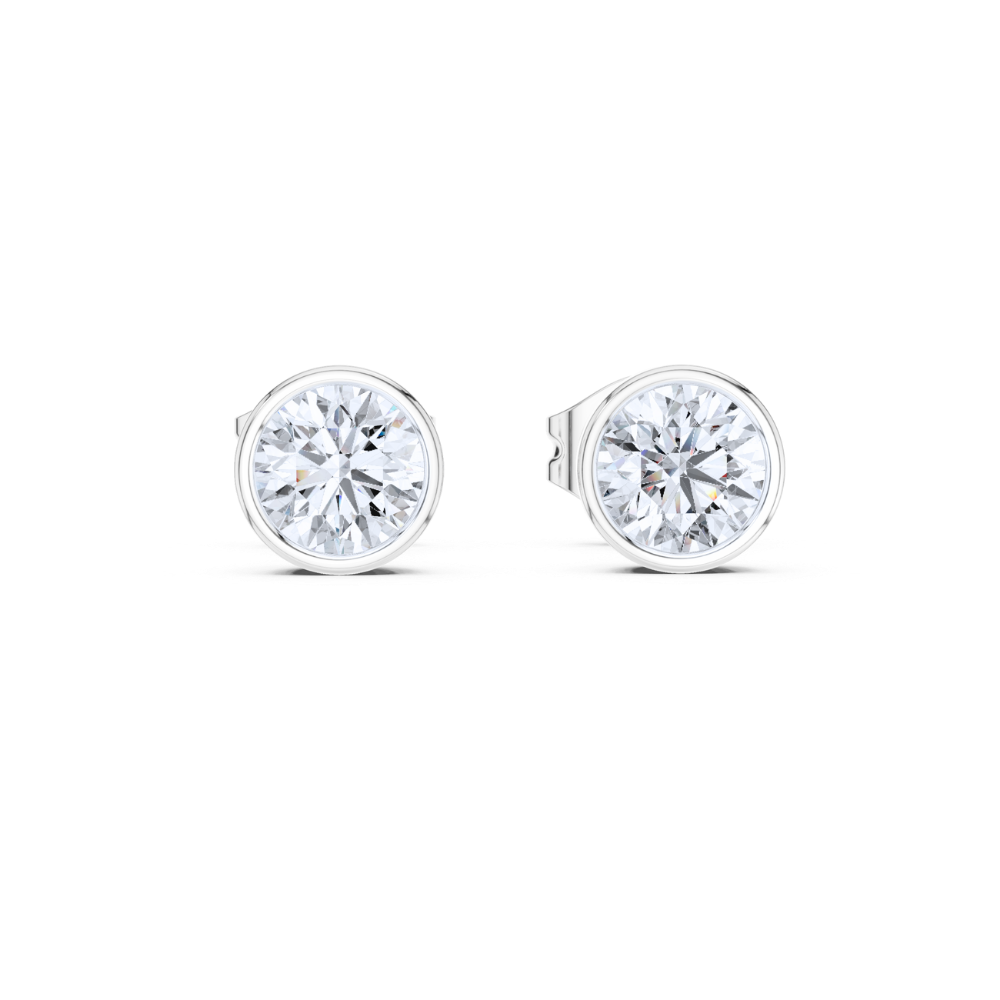 Classic Bezel Set Diamond Stud Earrings