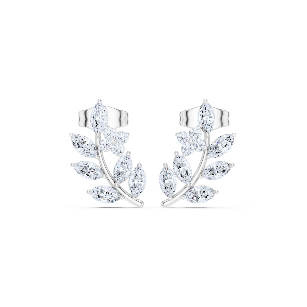 Marquise Blossom Vine Diamond Earrings