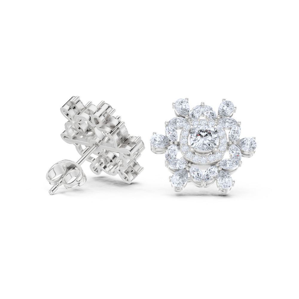 Radiant Bloom Diamond Studs