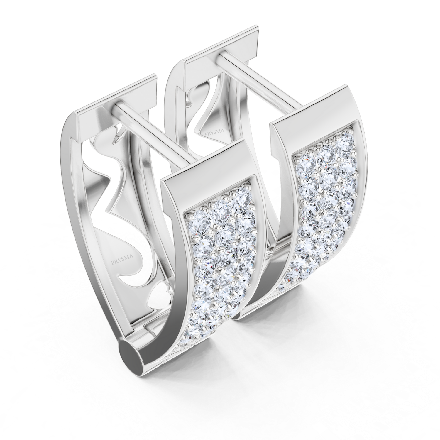 Classic Pave Diamond Hoop Earrings