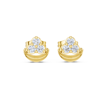 Celestial Trio Crescent Diamond Studs