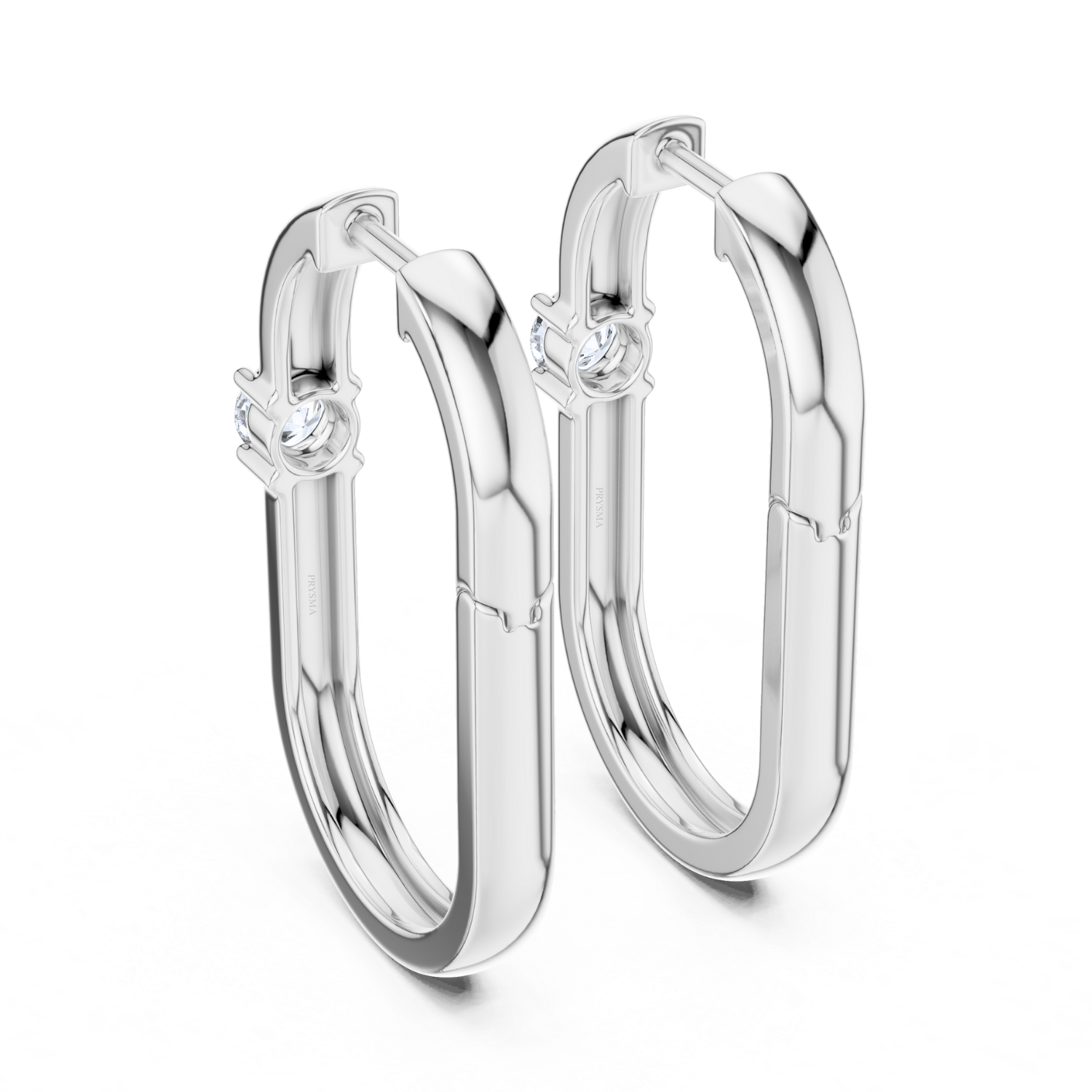 Classic Solitaire Huggie Earrings