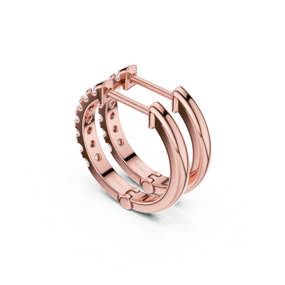 Radiant Line Diamond Hoop Earrings