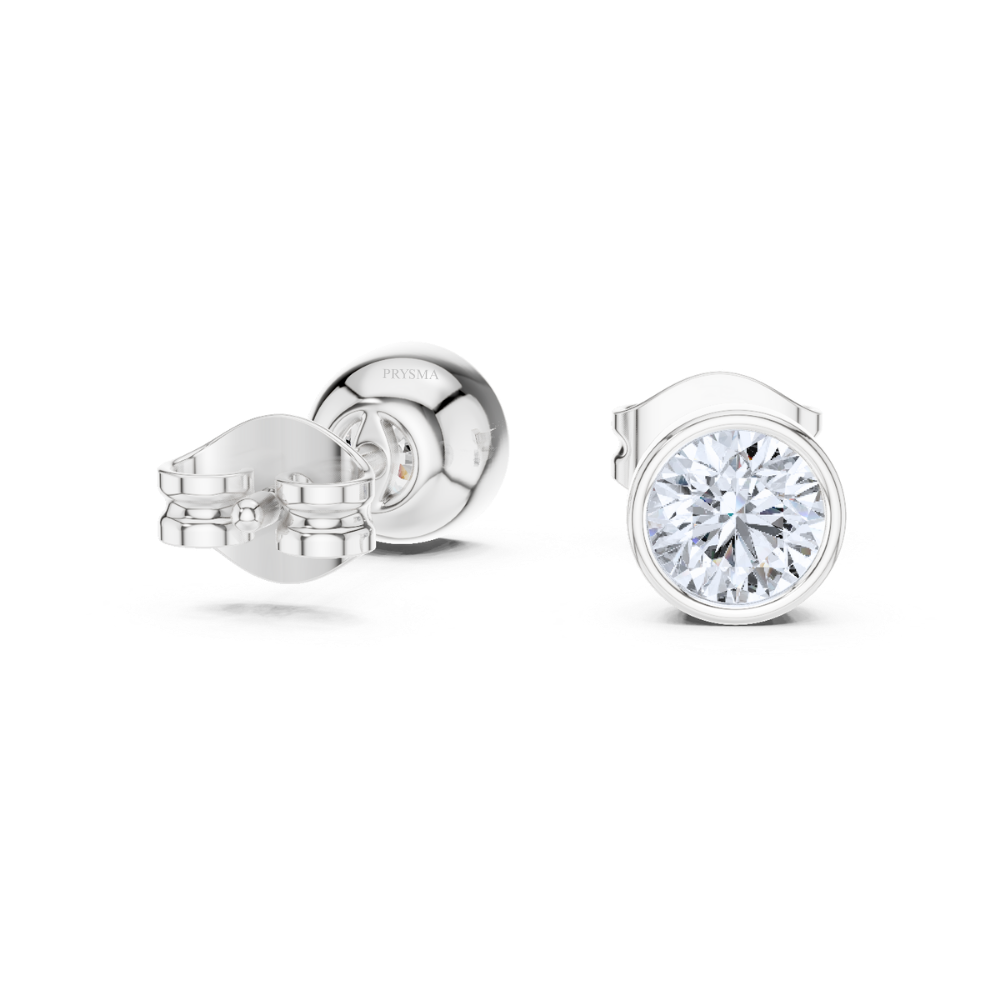 Classic Bezel Set Diamond Stud Earrings