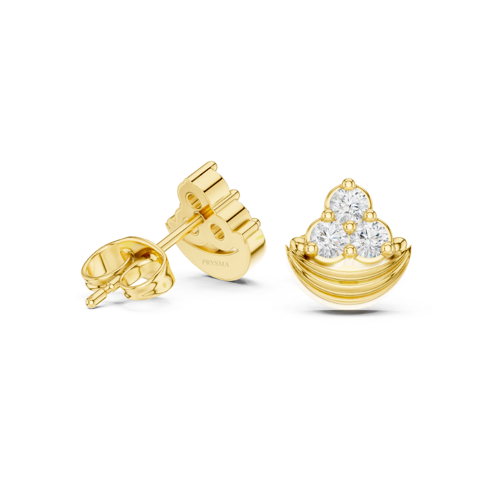 Celestial Trio Crescent Diamond Studs