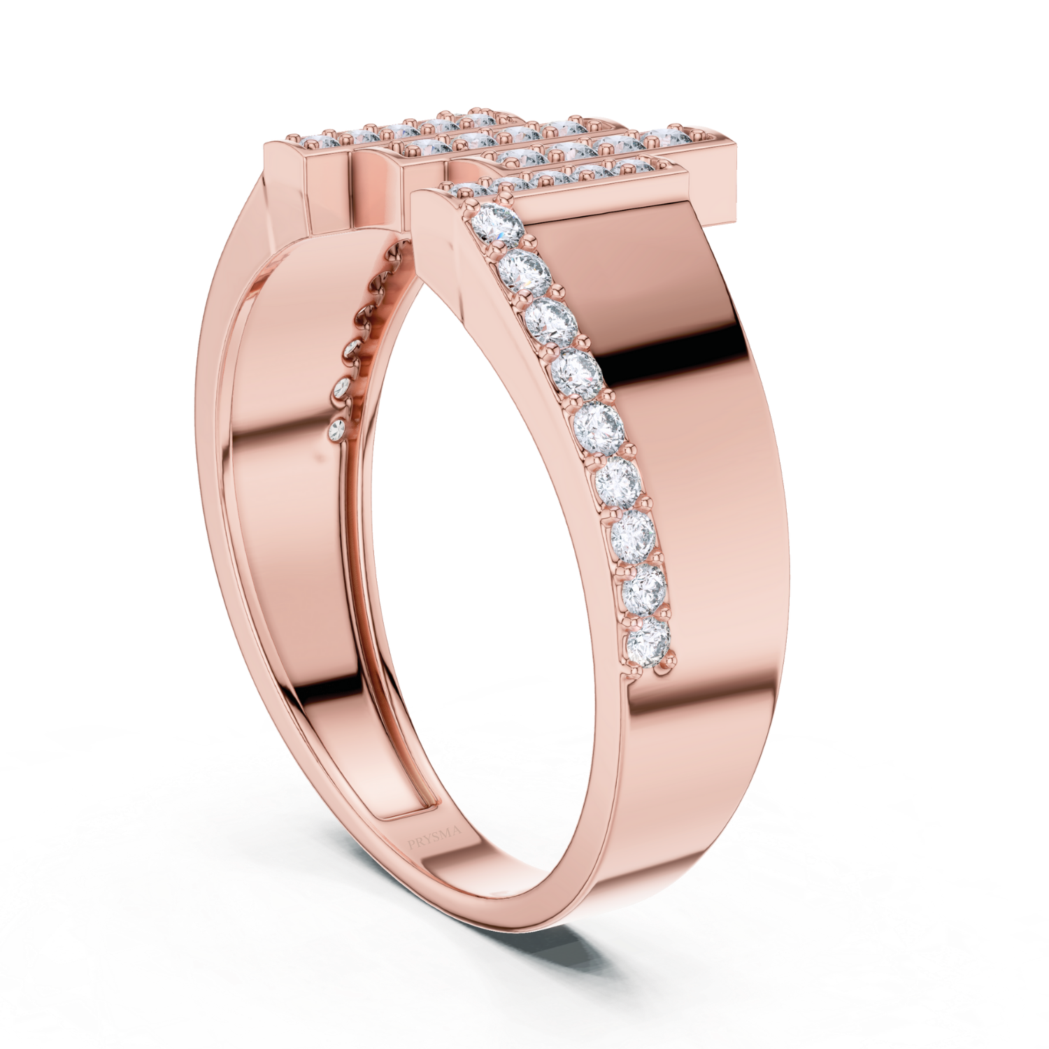 Geometric Diamond Bar Ring