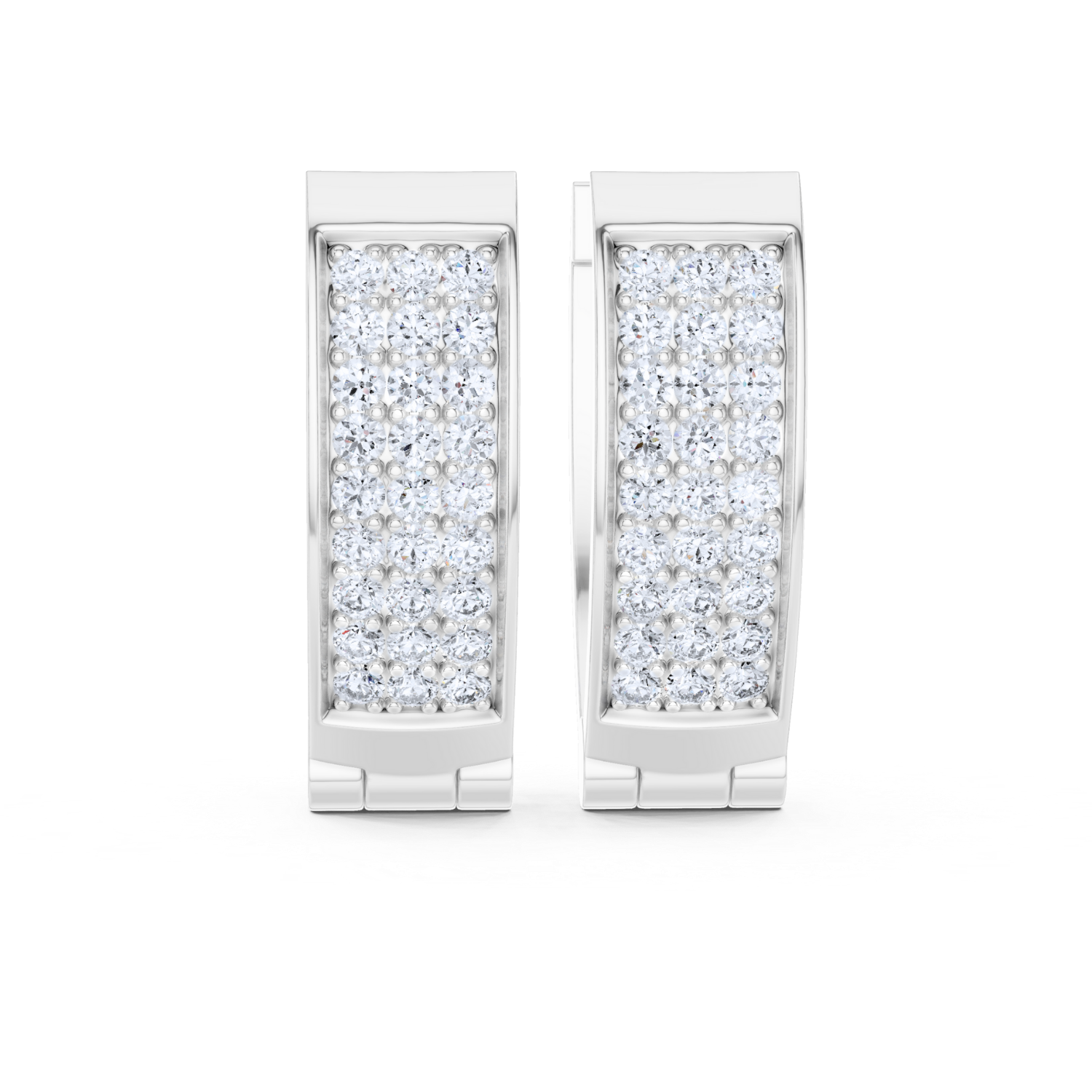 Classic Pave Diamond Hoop Earrings