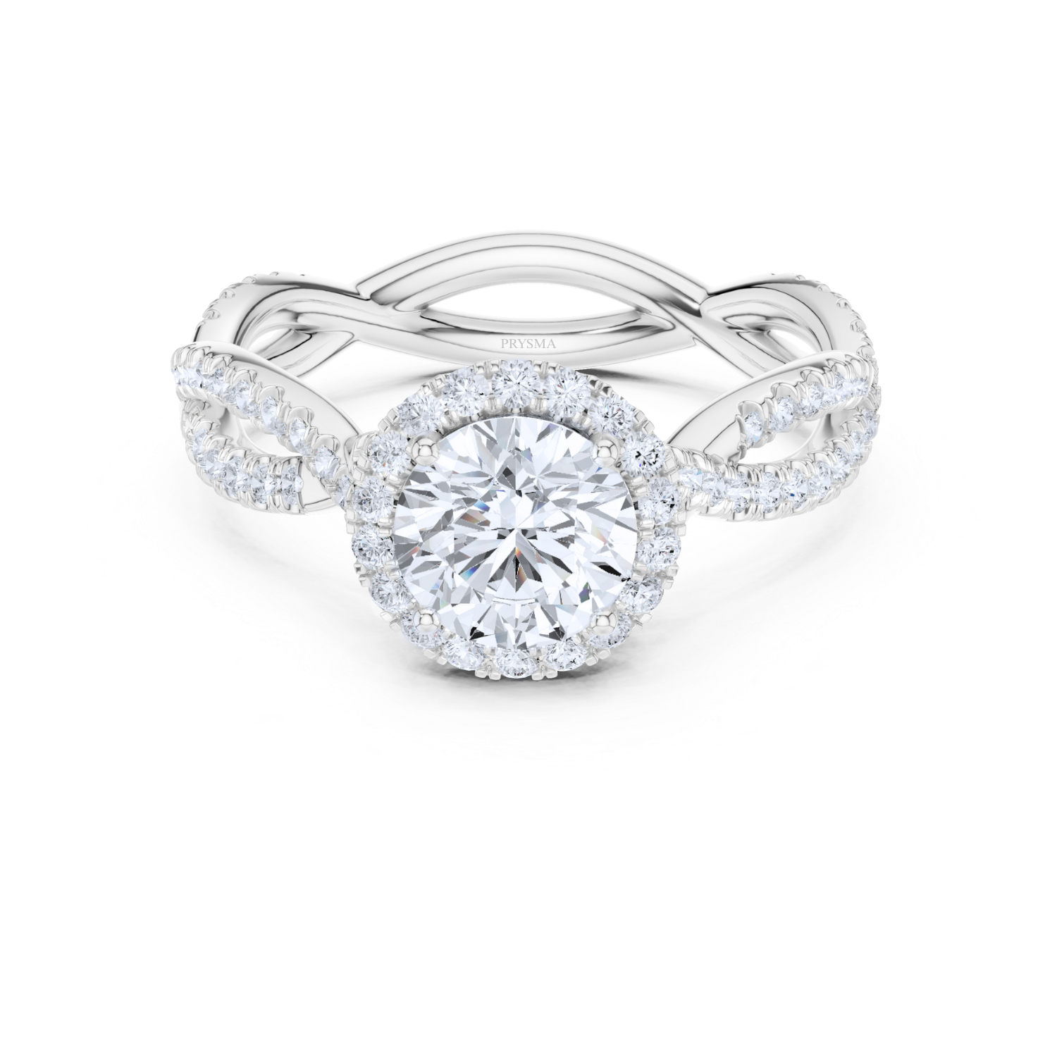 Ethereal Twist Halo Ring