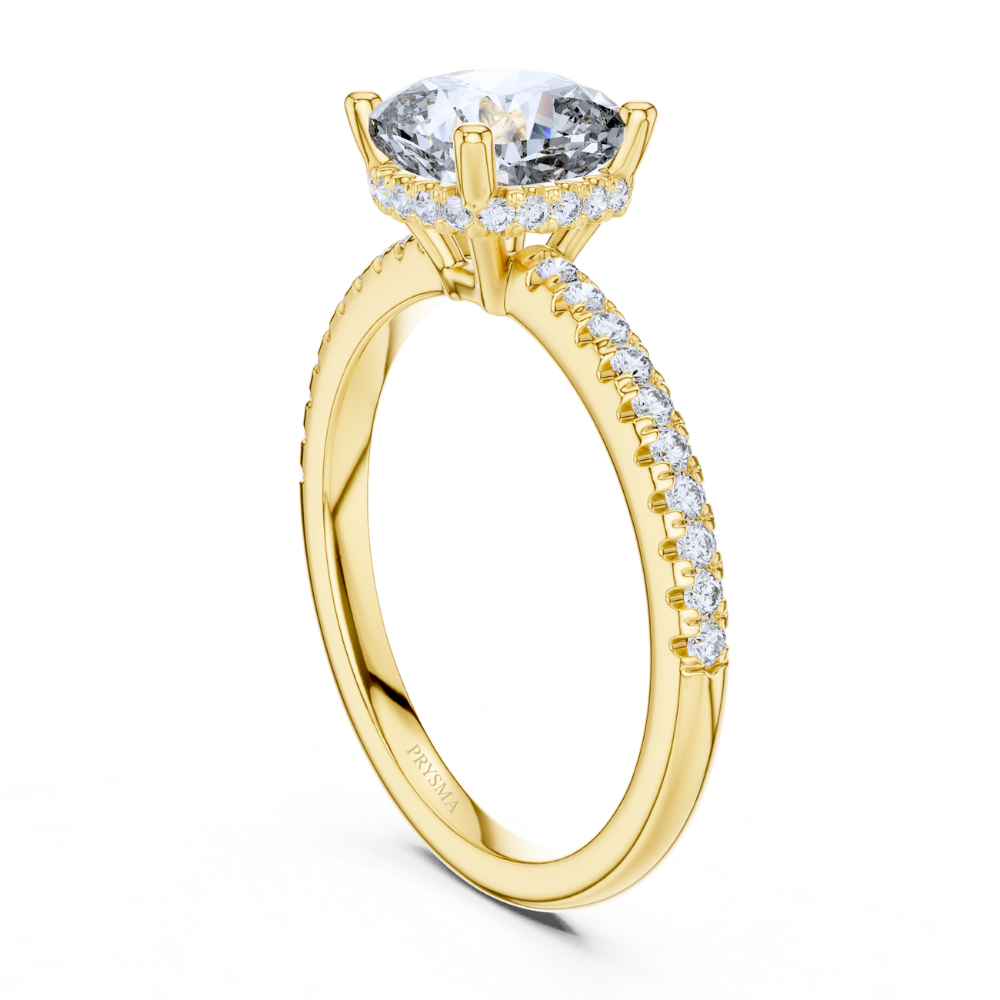 Radiant Cushion-Cut Diamond Ring with Pavé Ring
