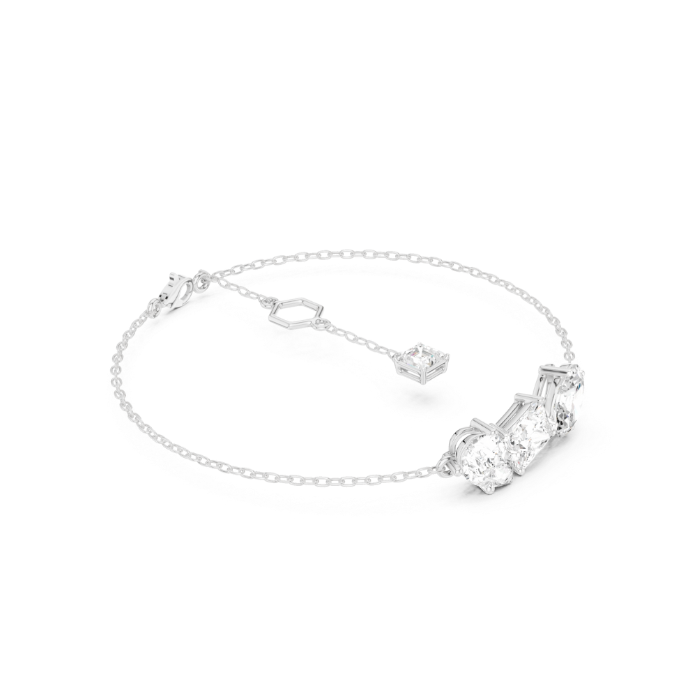 Triple-Stone Gold Chain Bracelet