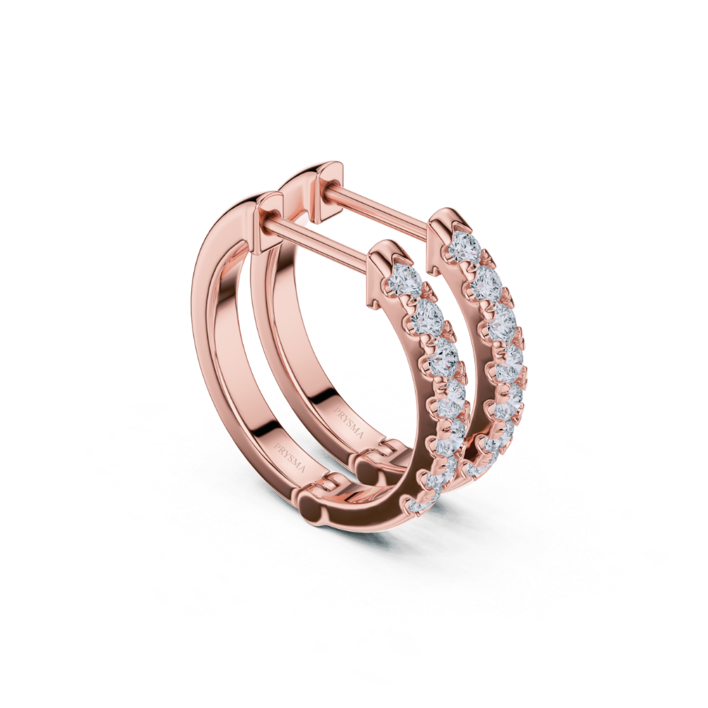 Radiant Line Diamond Hoop Earrings