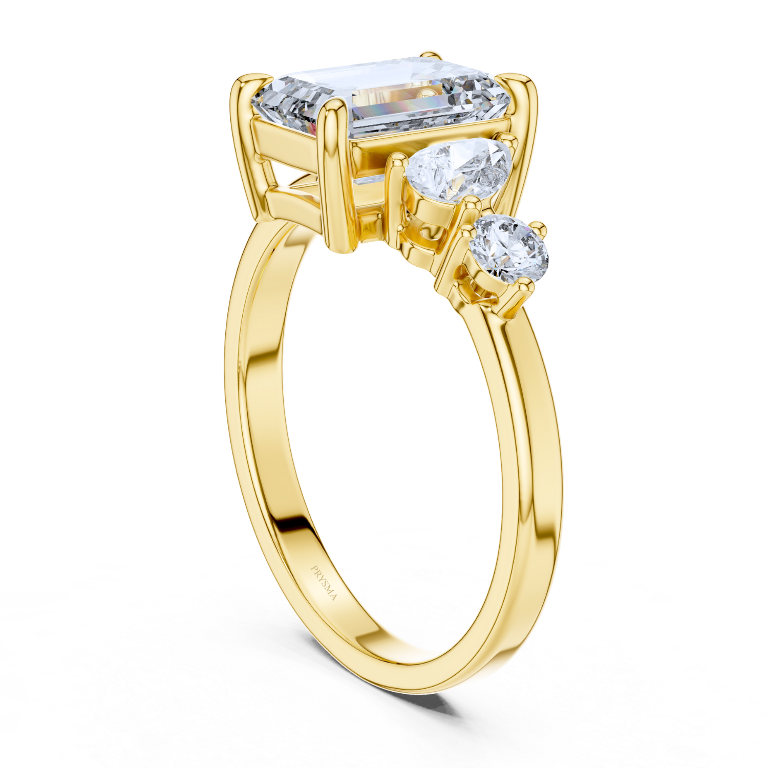 Golden Axis Emerald Diamond Ring