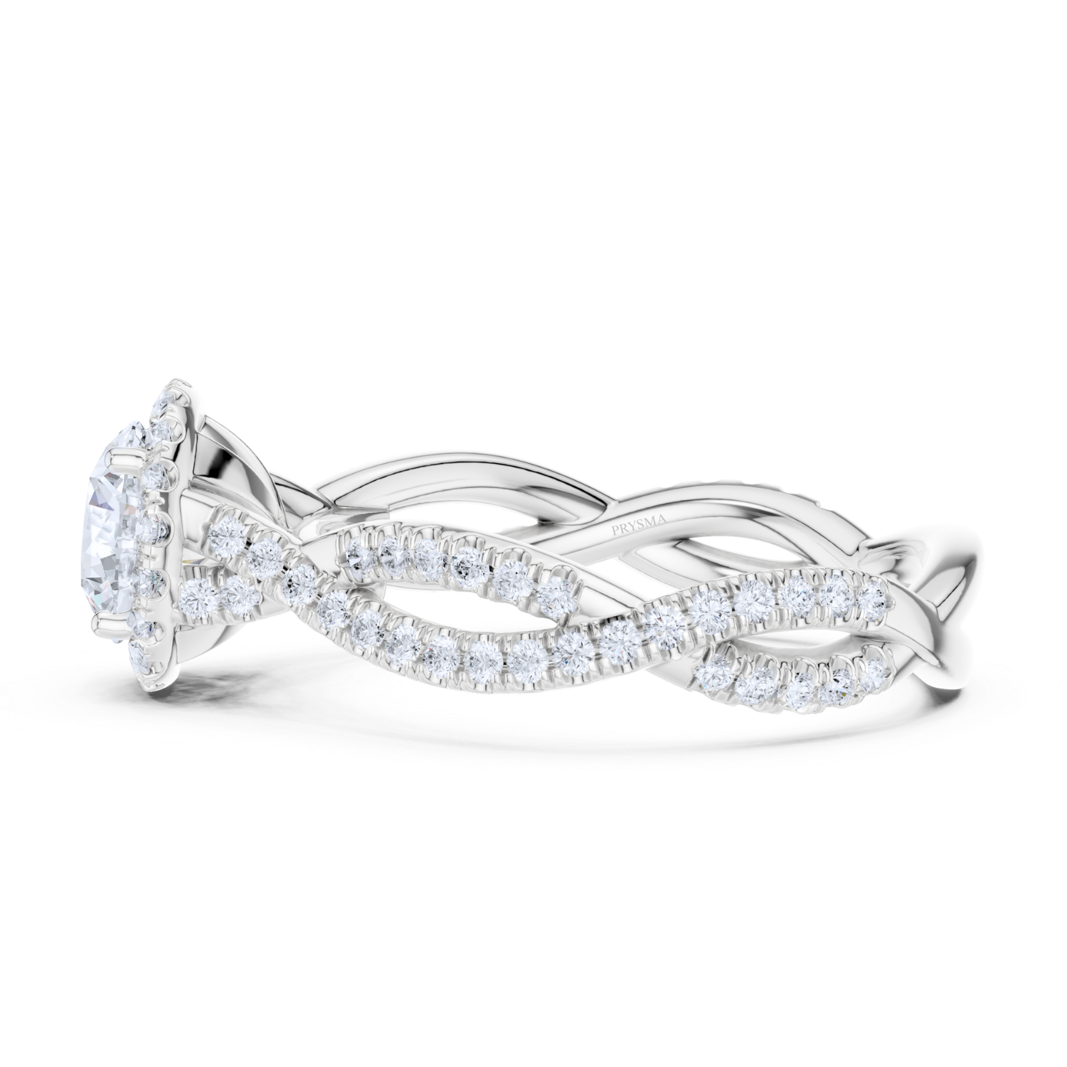 Ethereal Twist Halo Ring