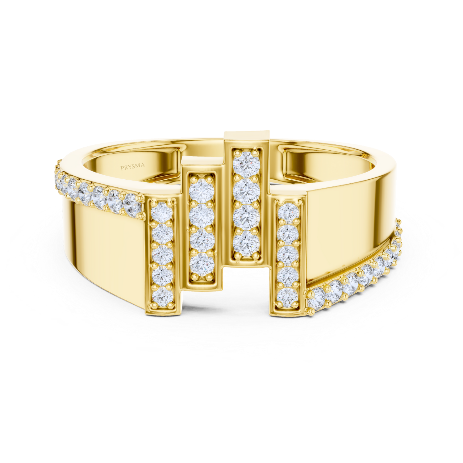 Geometric Diamond Bar Ring