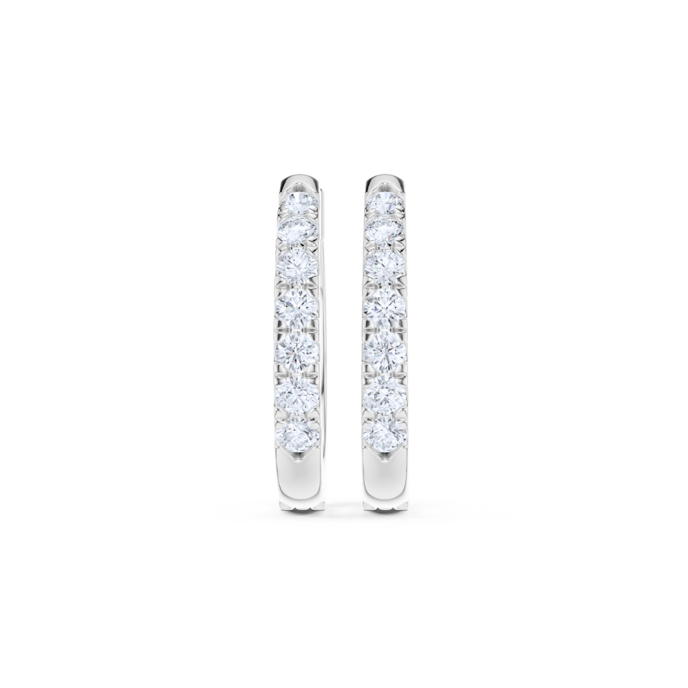 Radiant Line Diamond Hoop Earrings