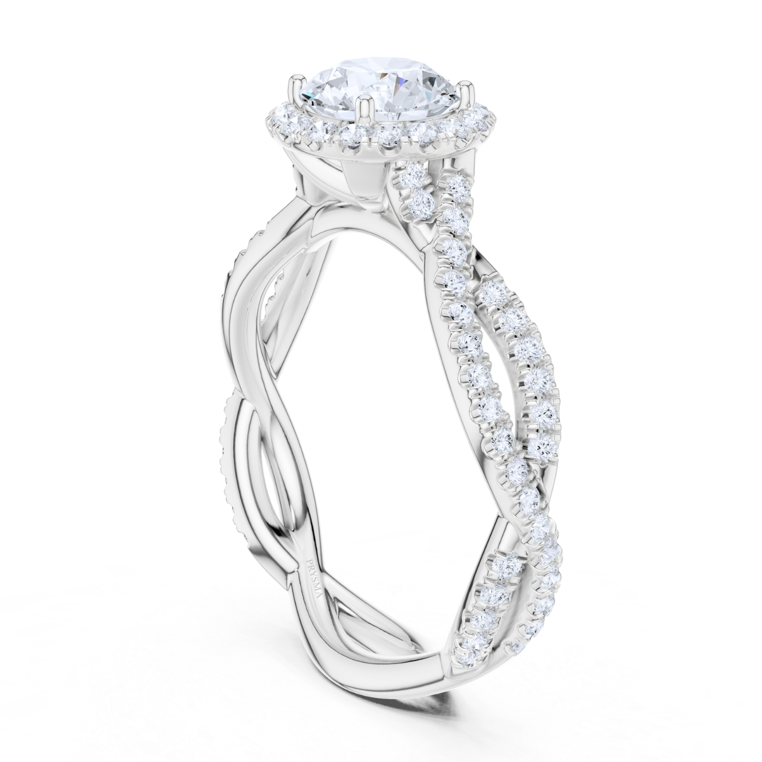 Ethereal Twist Halo Ring
