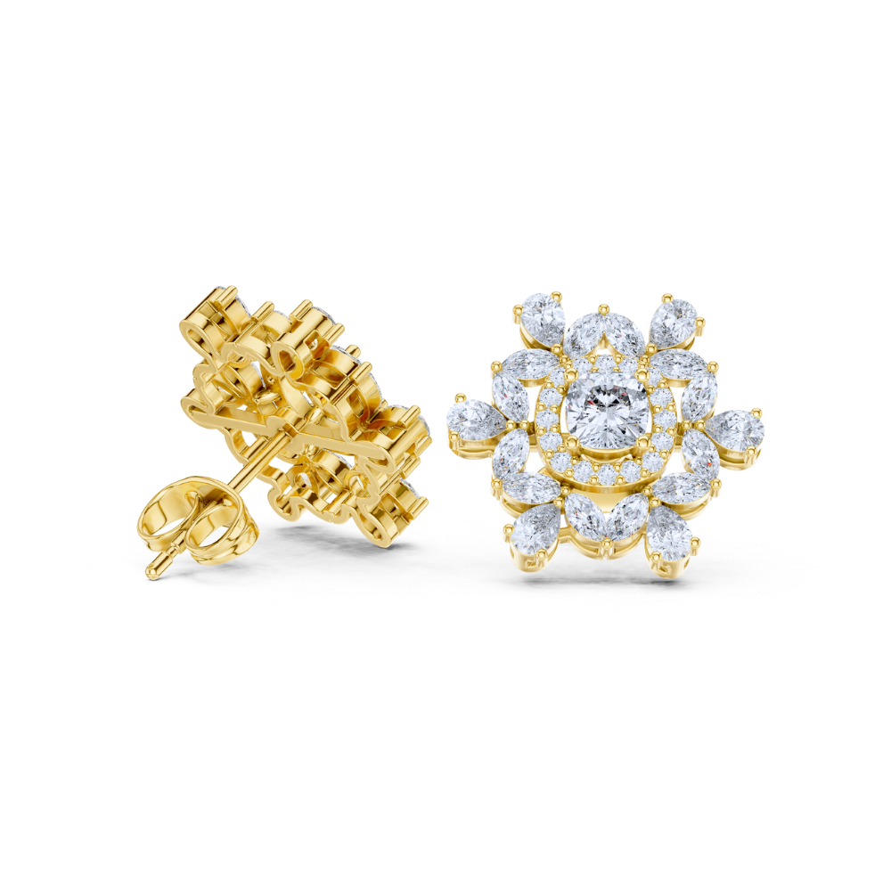 Radiant Bloom Diamond Studs
