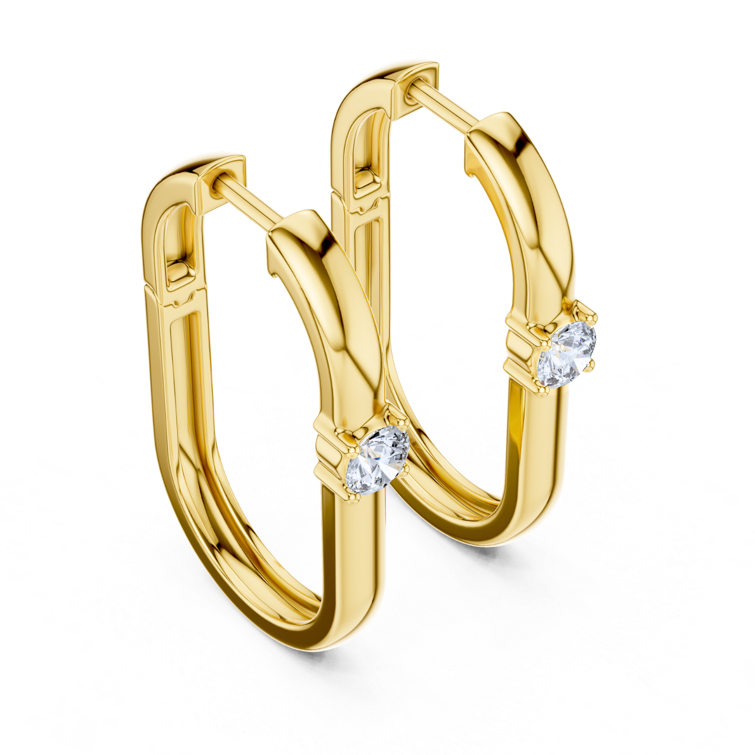 Classic Solitaire Huggie Earrings