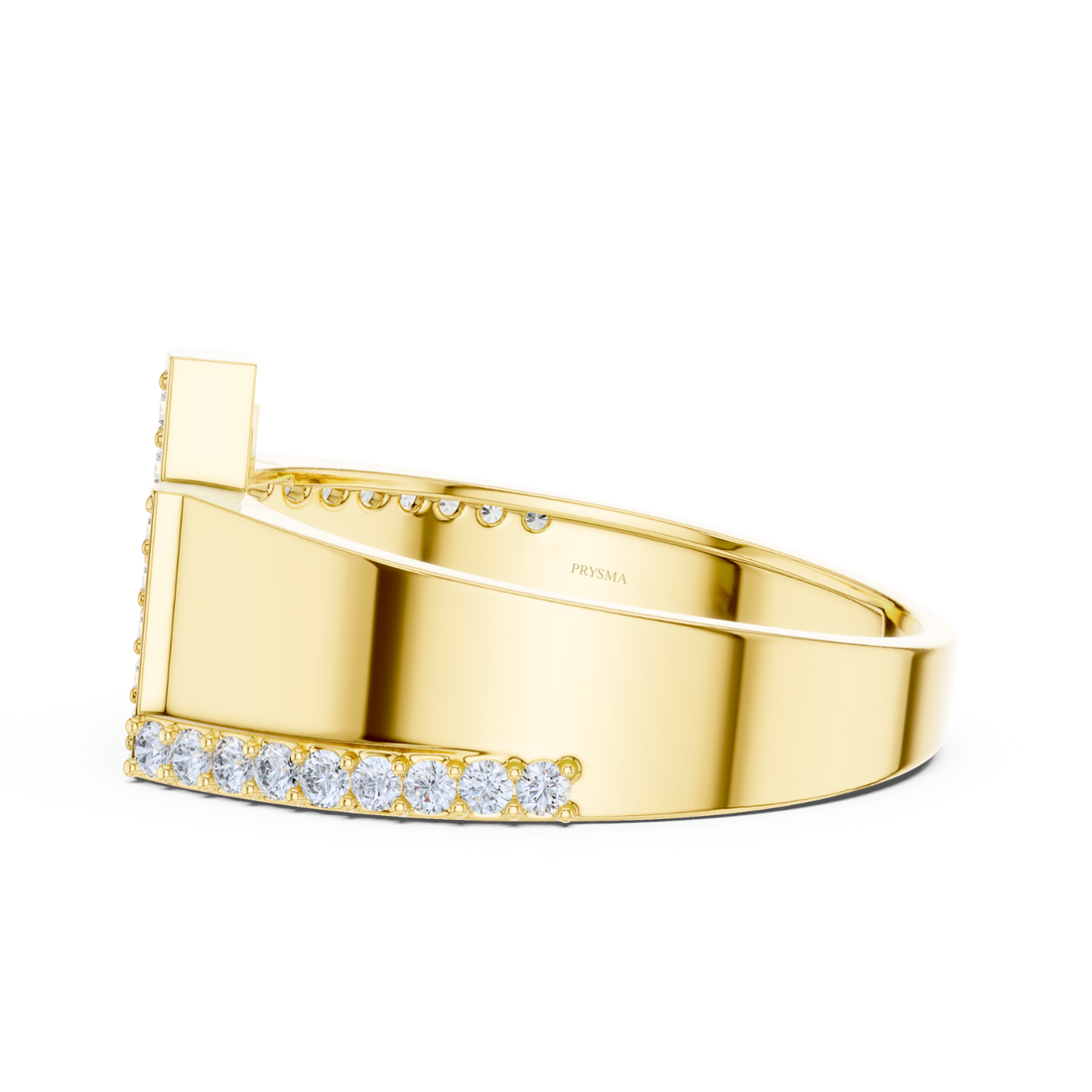 Geometric Diamond Bar Ring