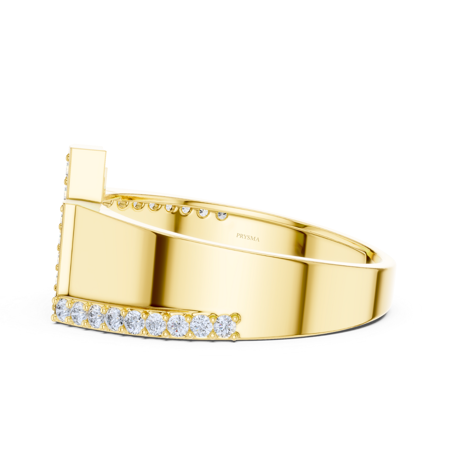 Geometric Diamond Bar Ring
