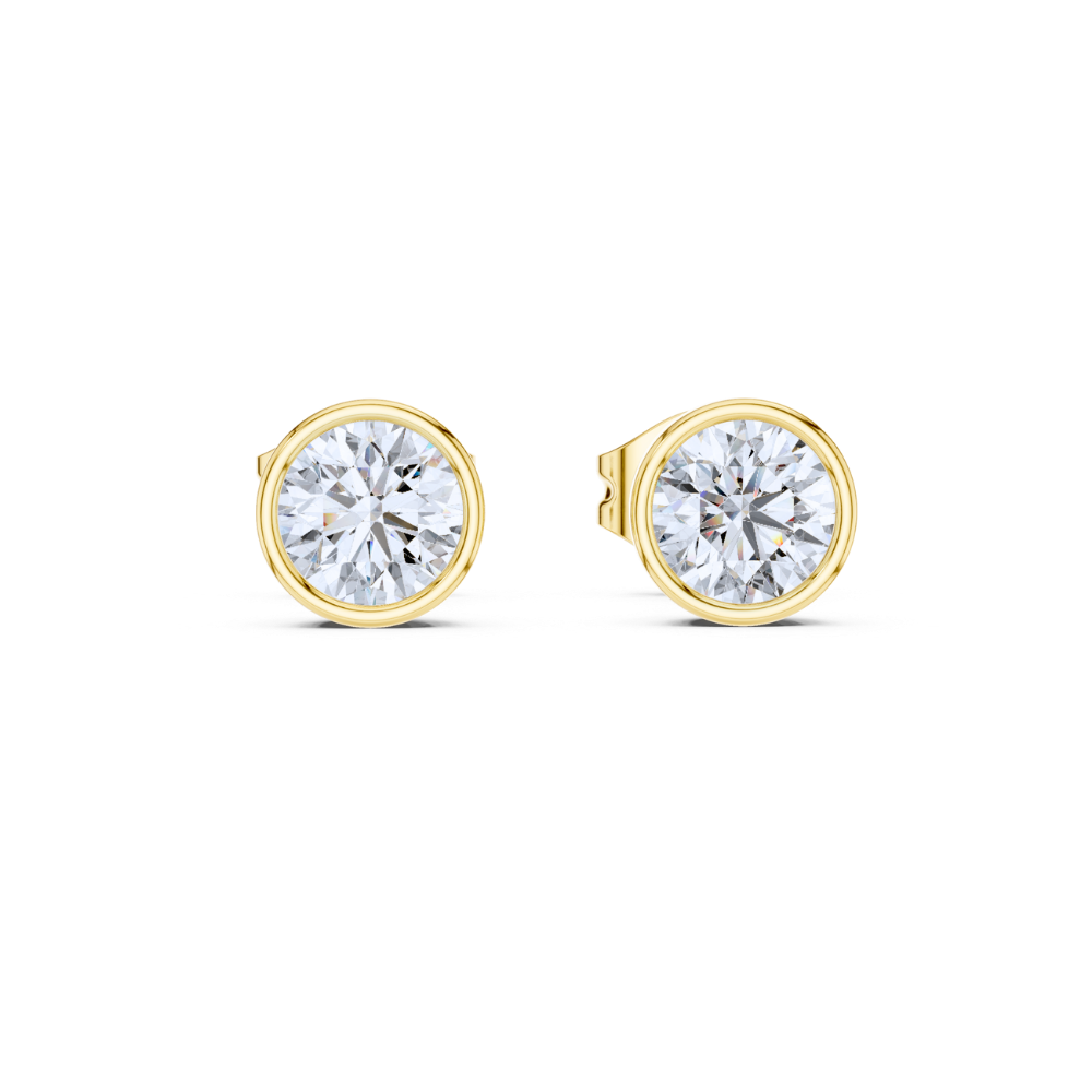 Classic Bezel Set Diamond Stud Earrings