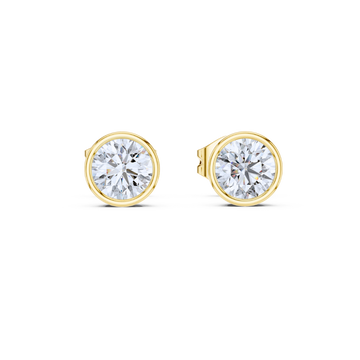 Classic Bezel Set Diamond Stud Earrings