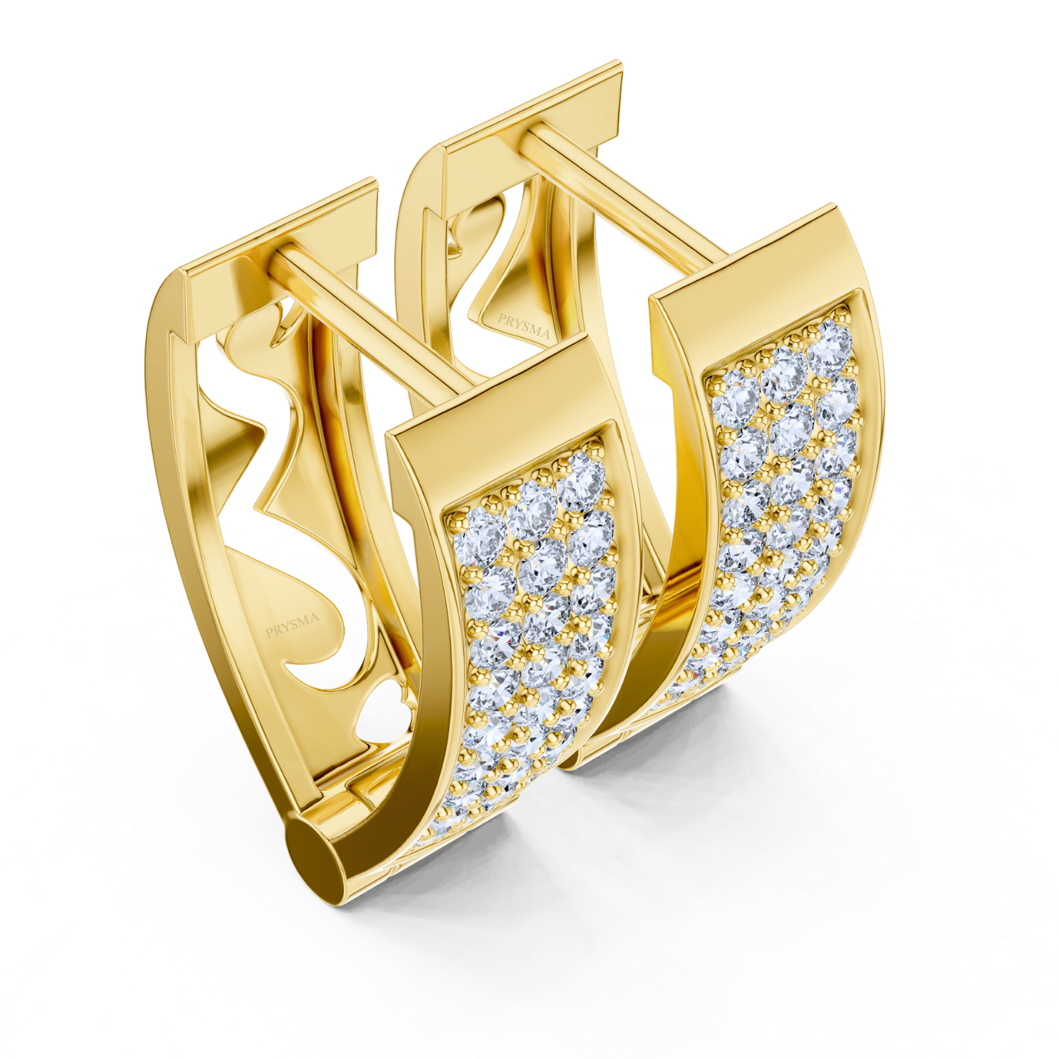 Classic Pave Diamond Hoop Earrings
