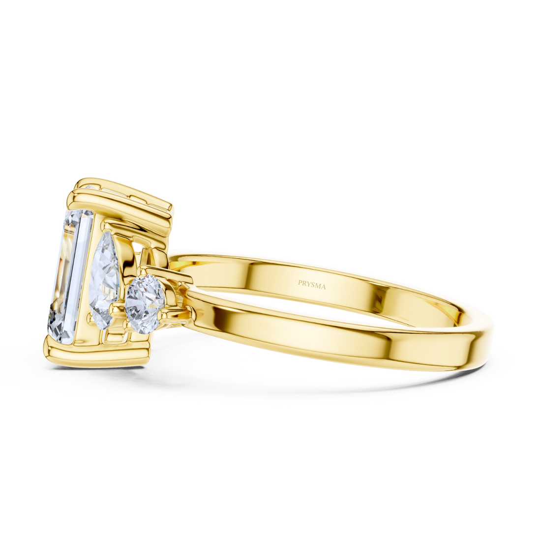 Golden Axis Emerald Diamond Ring