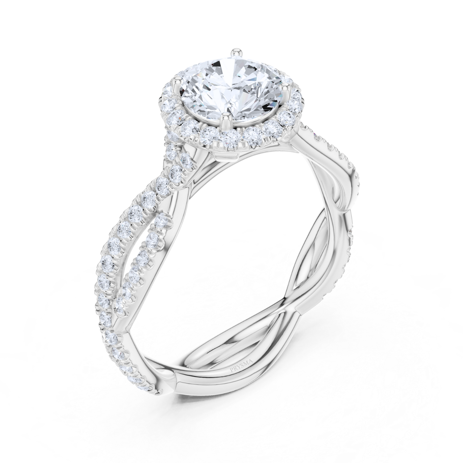 Ethereal Twist Halo Ring