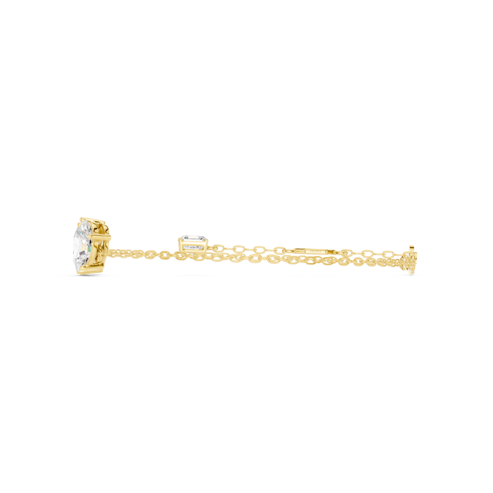 Triple-Stone Gold Chain Bracelet