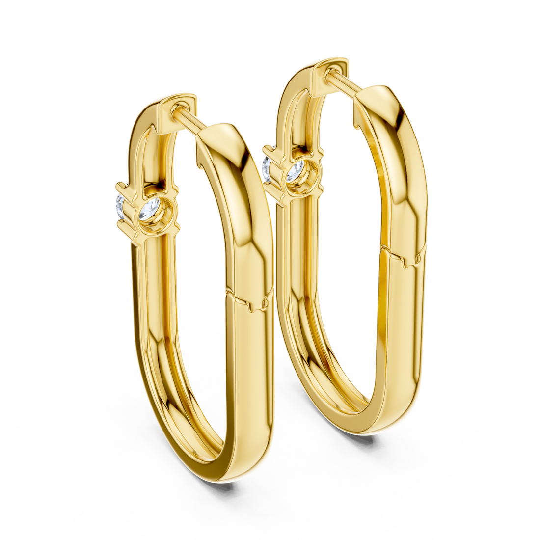 Classic Solitaire Huggie Earrings