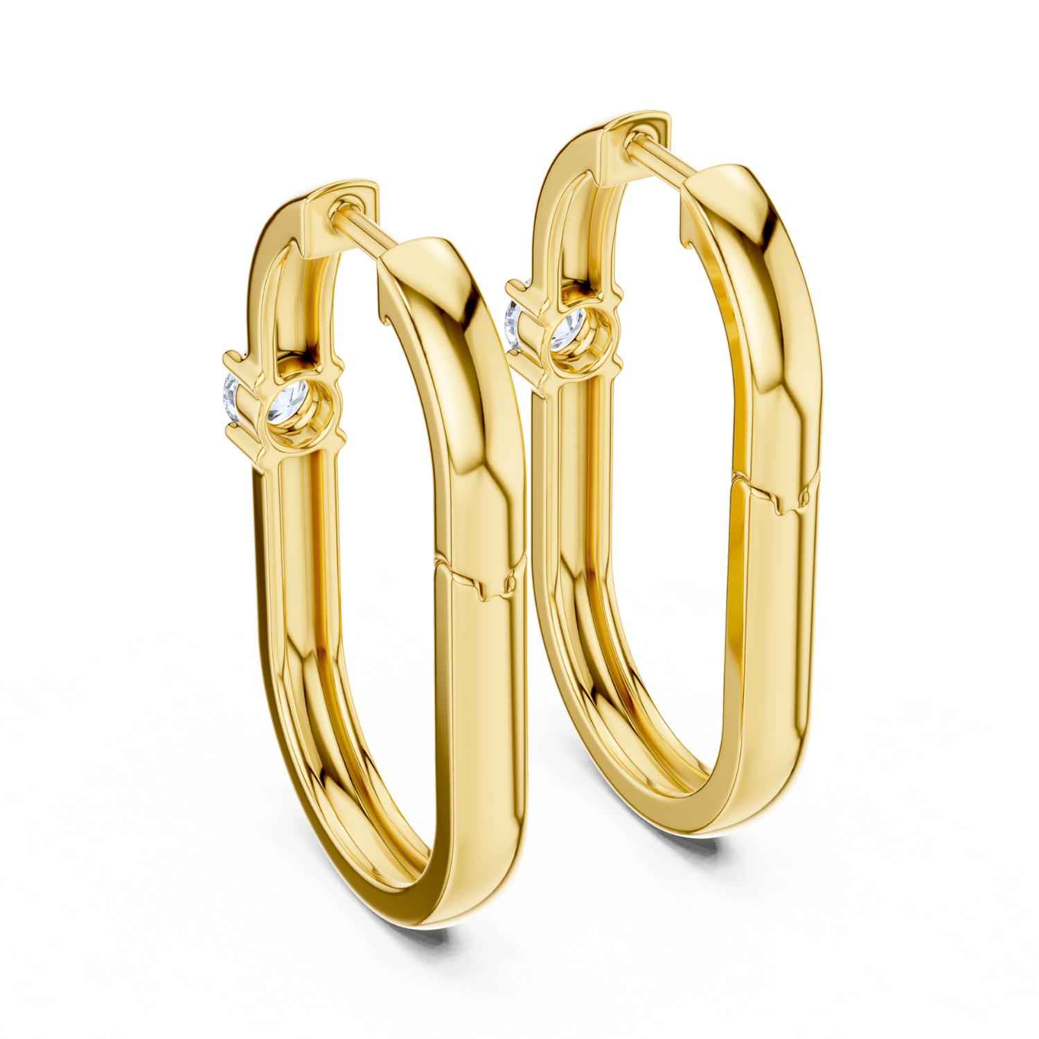 Classic Solitaire Huggie Earrings