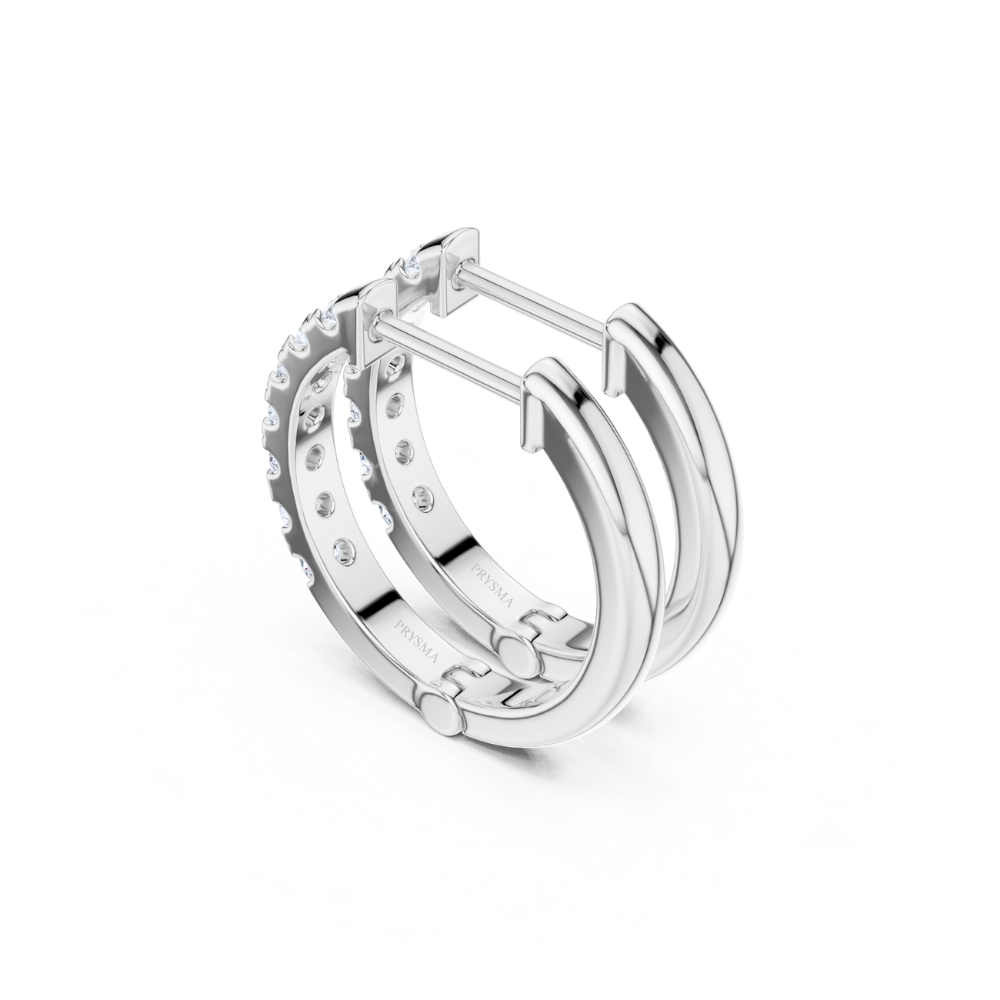 Radiant Line Diamond Hoop Earrings