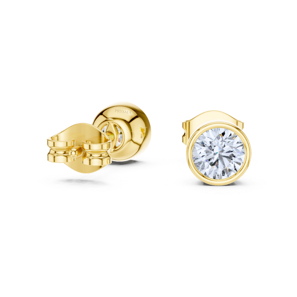 Classic Bezel Set Diamond Stud Earrings