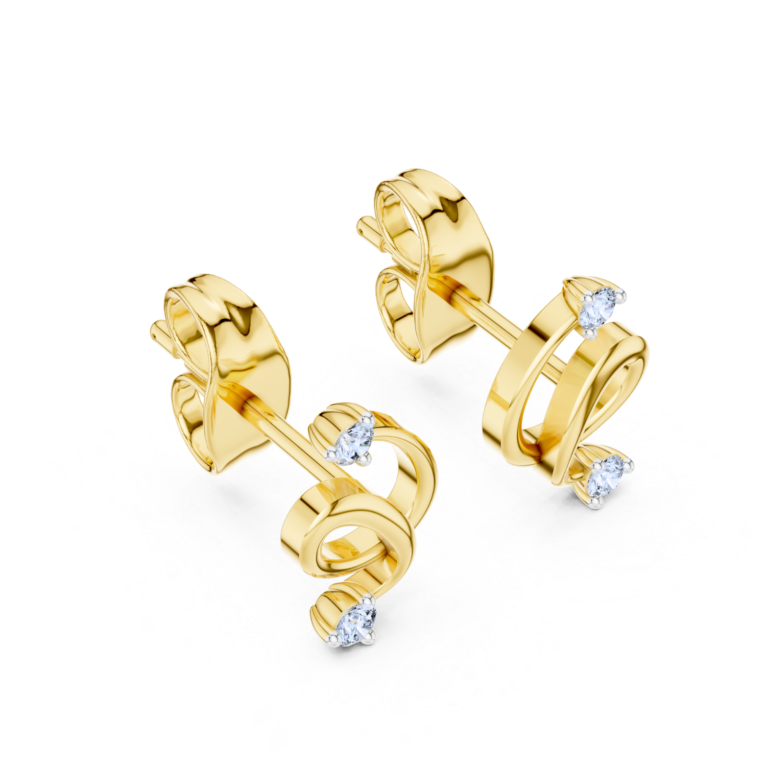 Elegant Swirl Diamond Earrings