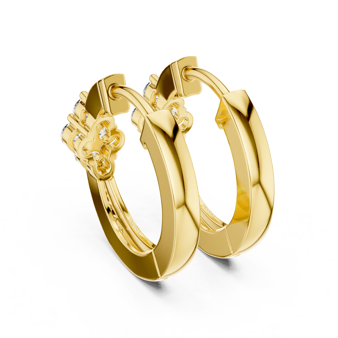 Diamond Cluster Hoop Earrings
