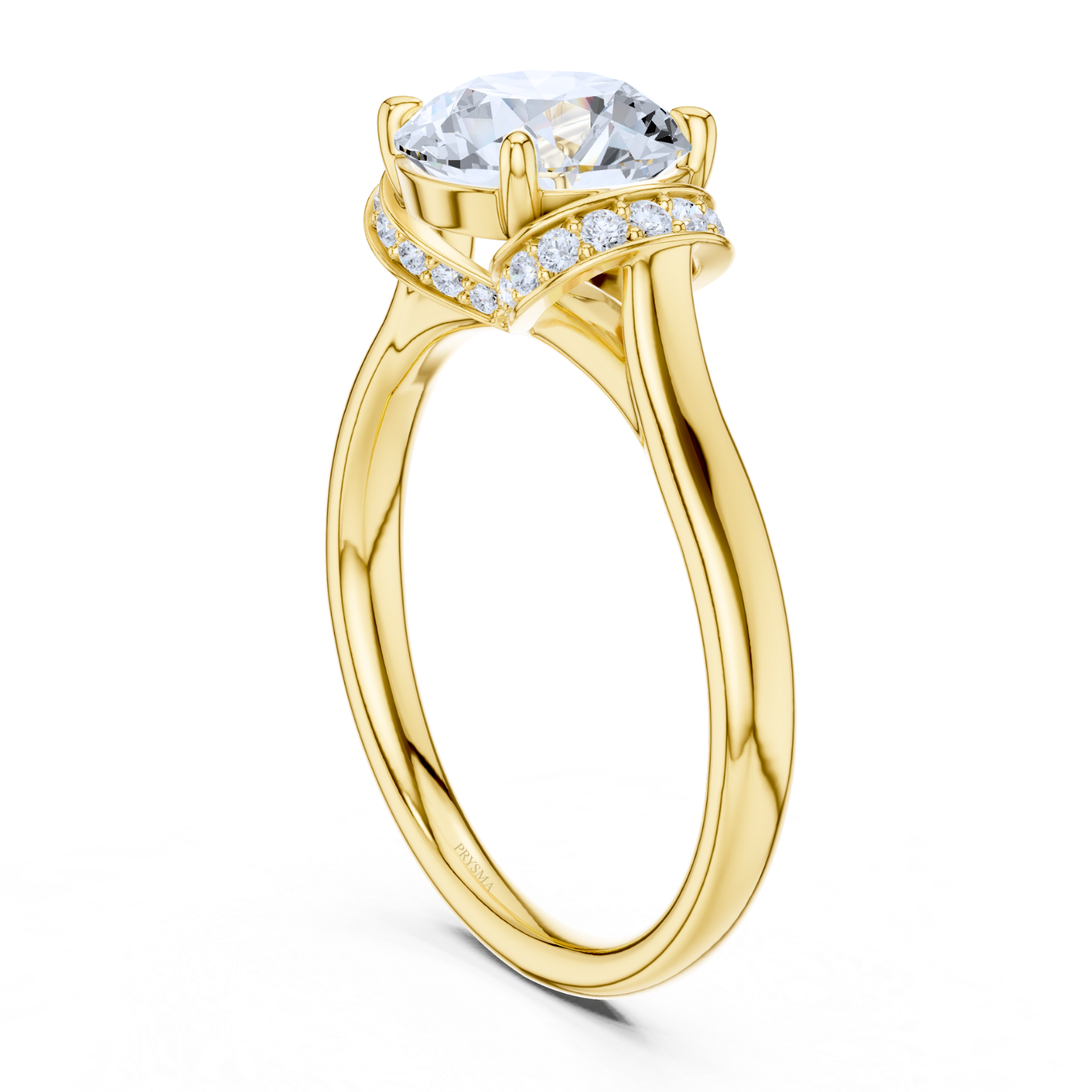 Twisted Pave Cathedral Ring
