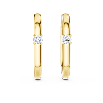 Classic Solitaire Huggie Earrings