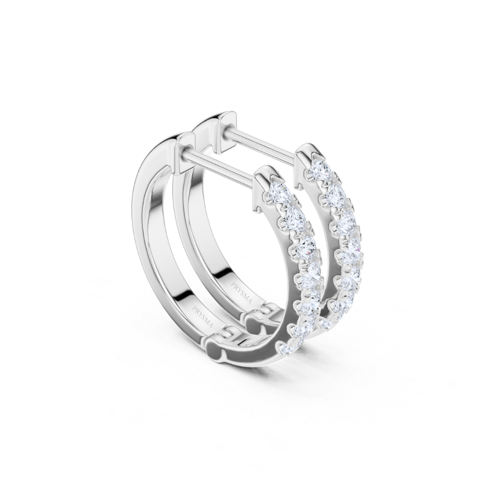 Radiant Line Diamond Hoop Earrings