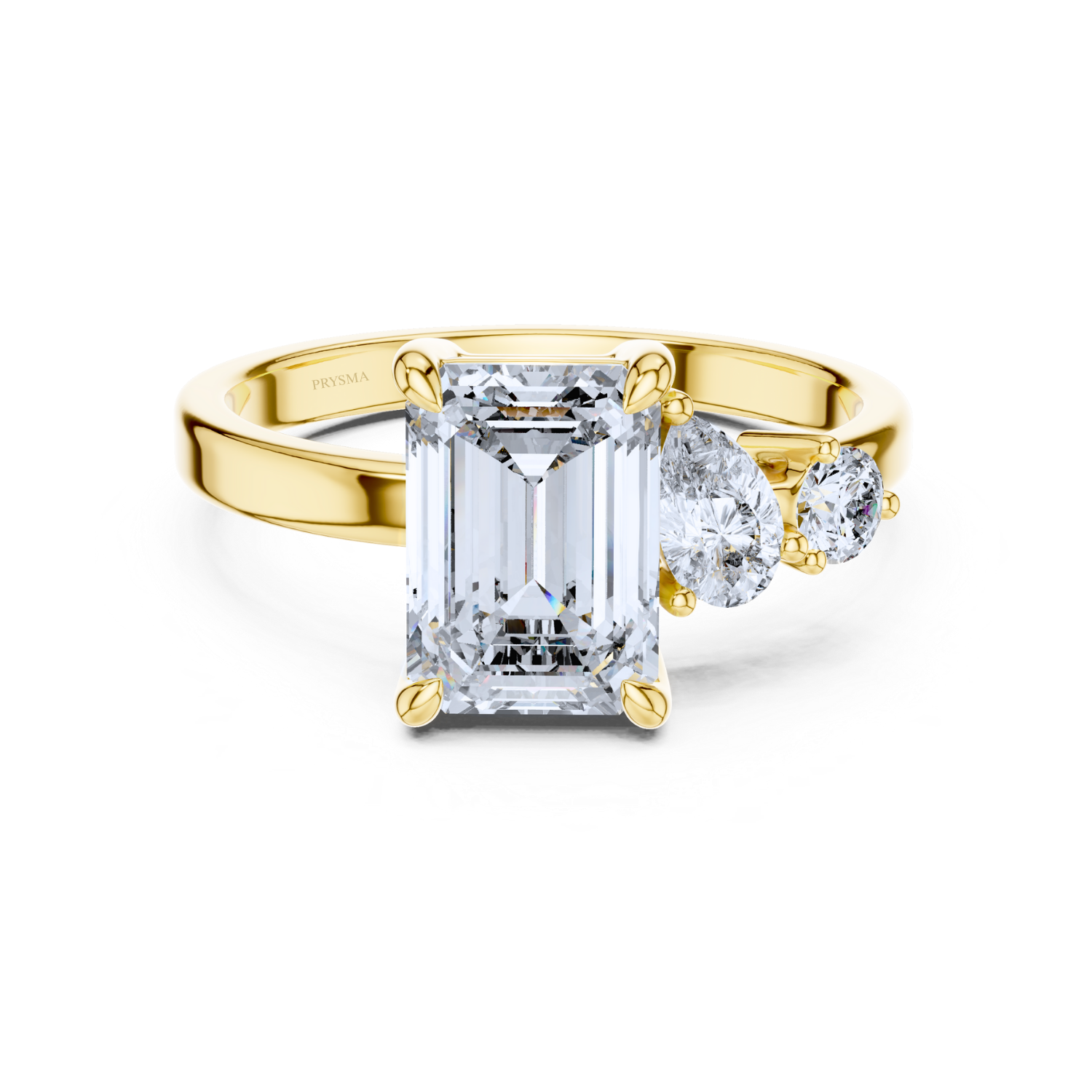 Golden Axis Emerald Diamond Ring
