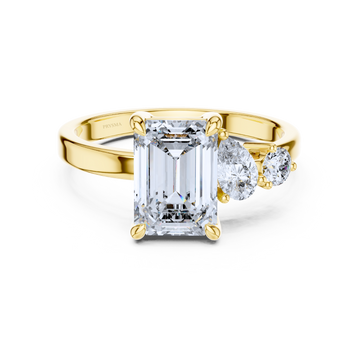 Golden Axis Emerald Diamond Ring
