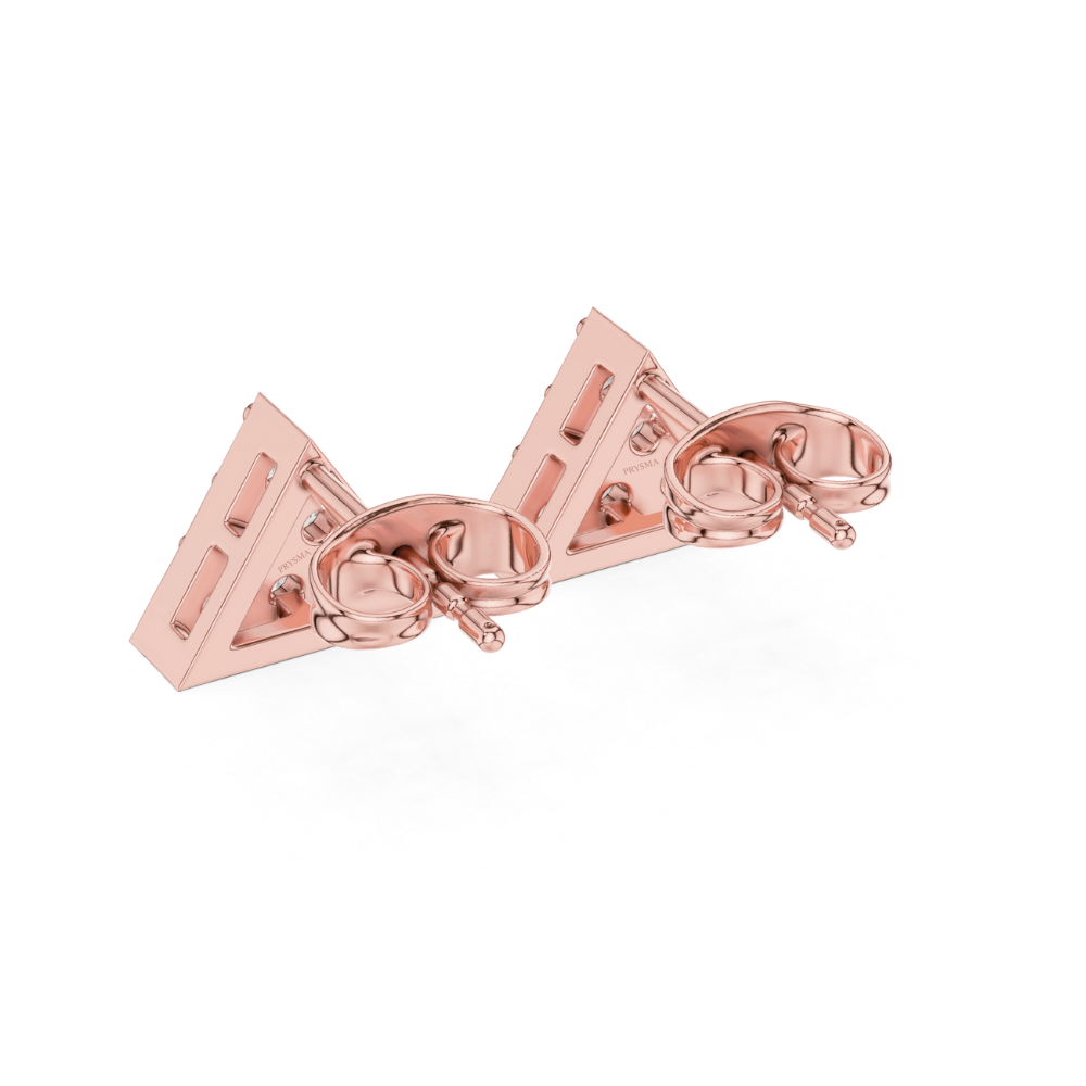 Radiant Pyramid Diamond Stud Earrings