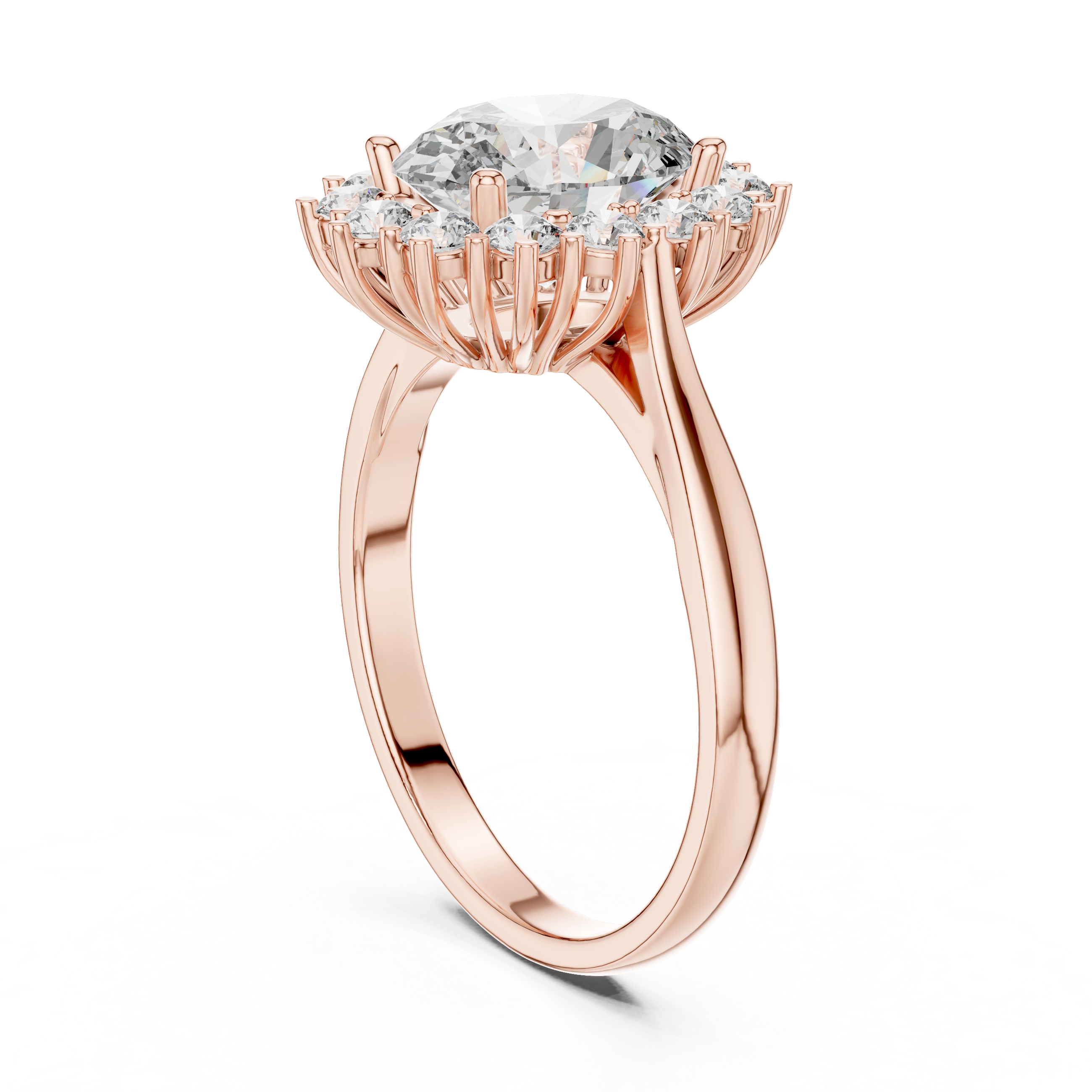 Classic Solitaire Halo Diamond Ring