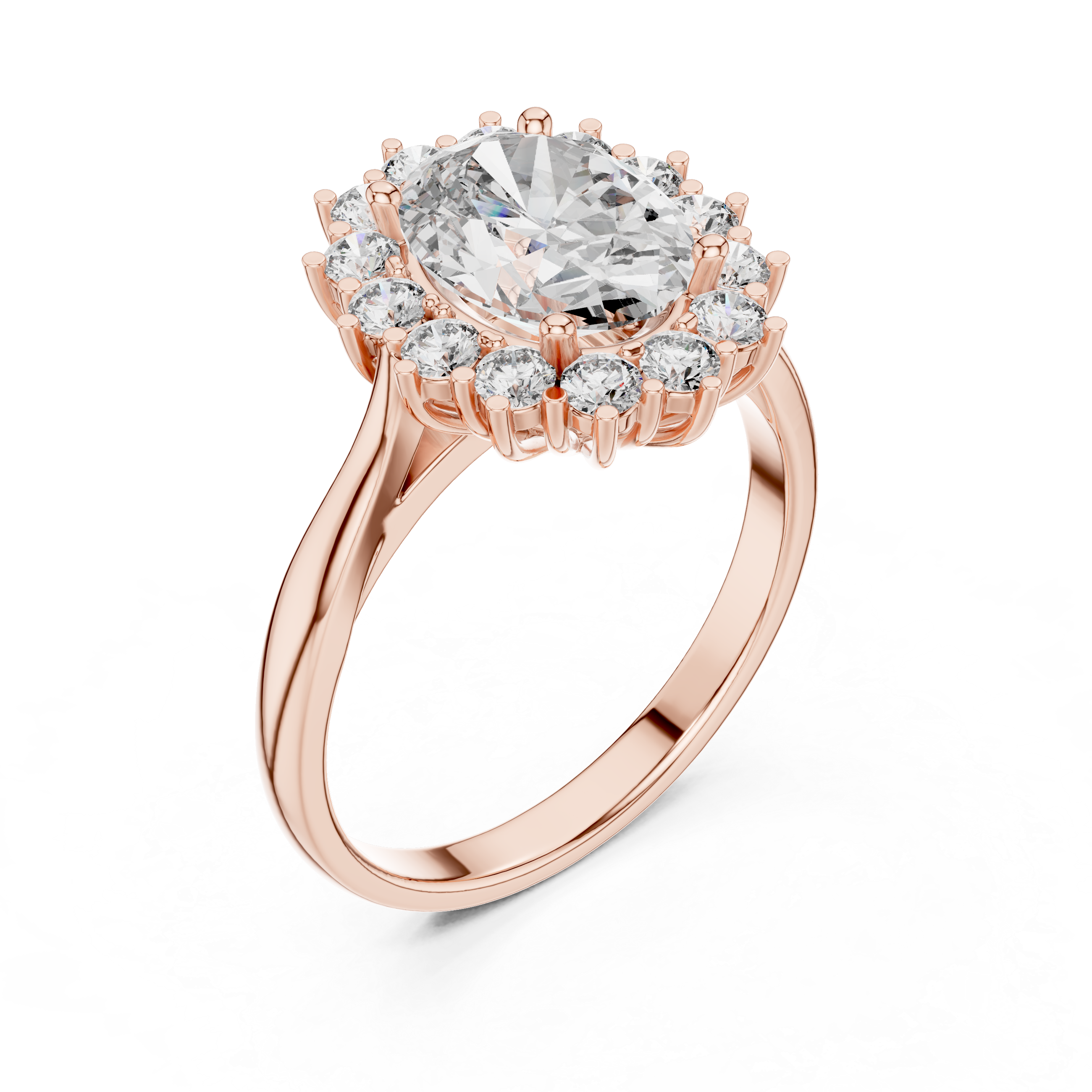Classic Solitaire Halo Diamond Ring