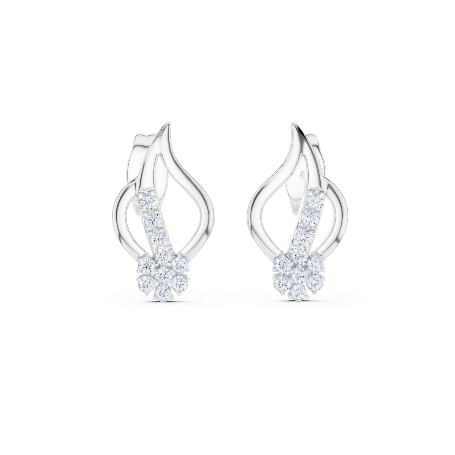 Floral Elegance Diamond Earrings