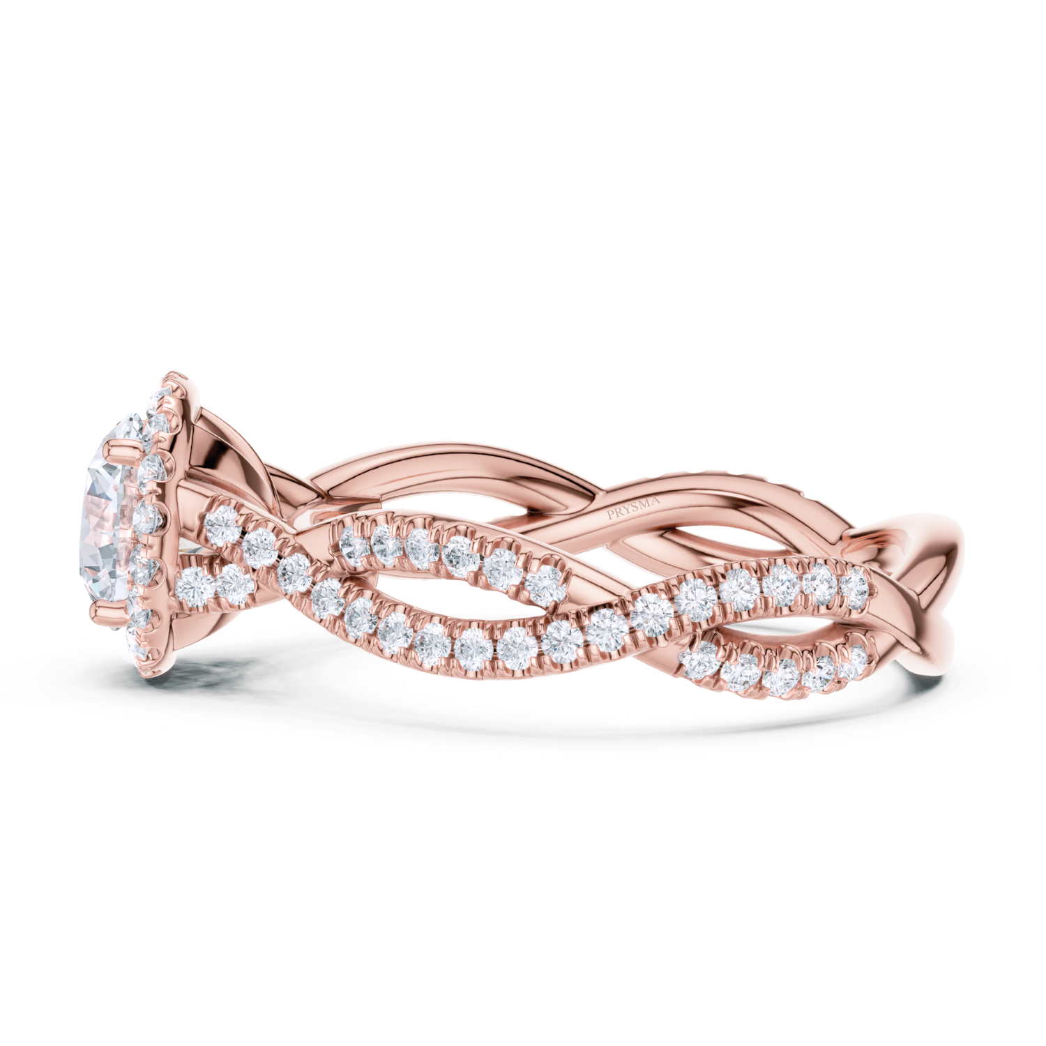 Ethereal Twist Halo Ring