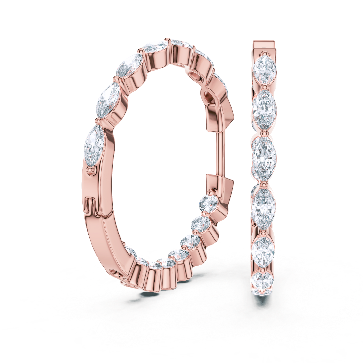 Marquise Elegance Hoop Earrings